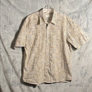 Mirto shirt Men's size XXL Multicolor Button Down Shirt‎ cream tan brown green